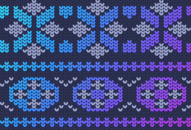 ilustrações de stock, clip art, desenhos animados e ícones de seamless holiday sweater background pattern - christmas cardigan woven pattern