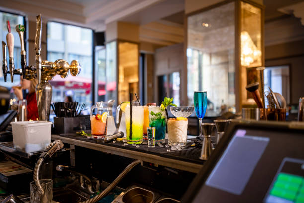 istock Colourful Cocktails on the Bar 1356394057