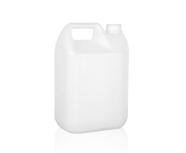 White plastic gallon or bottle isolated on white background.