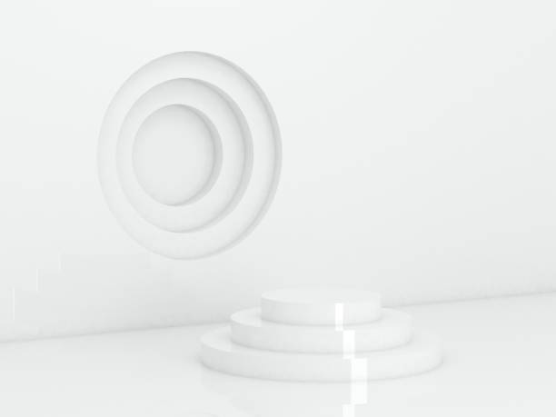 istock 3D Render of Abstract white Composition with Podium 1356402306