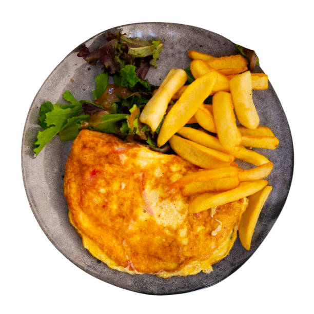 istock Portion of gourmet omelet with fried potatoes 1356403764