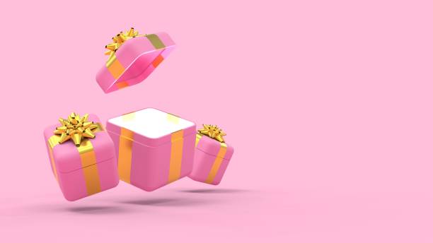 istock pink christmas gifts on white background 1356405324