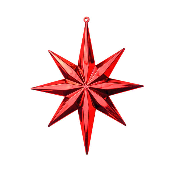 istock Red star Christmas tree decoration isolated. 1356408088