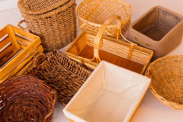 istock Various kinds of baskets closeup 1356411759