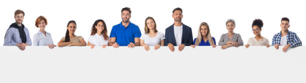 istock Diverse people holding blank sign 1356414517