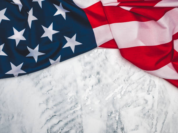 istock Beautiful postcard with the American Flag 1356414918