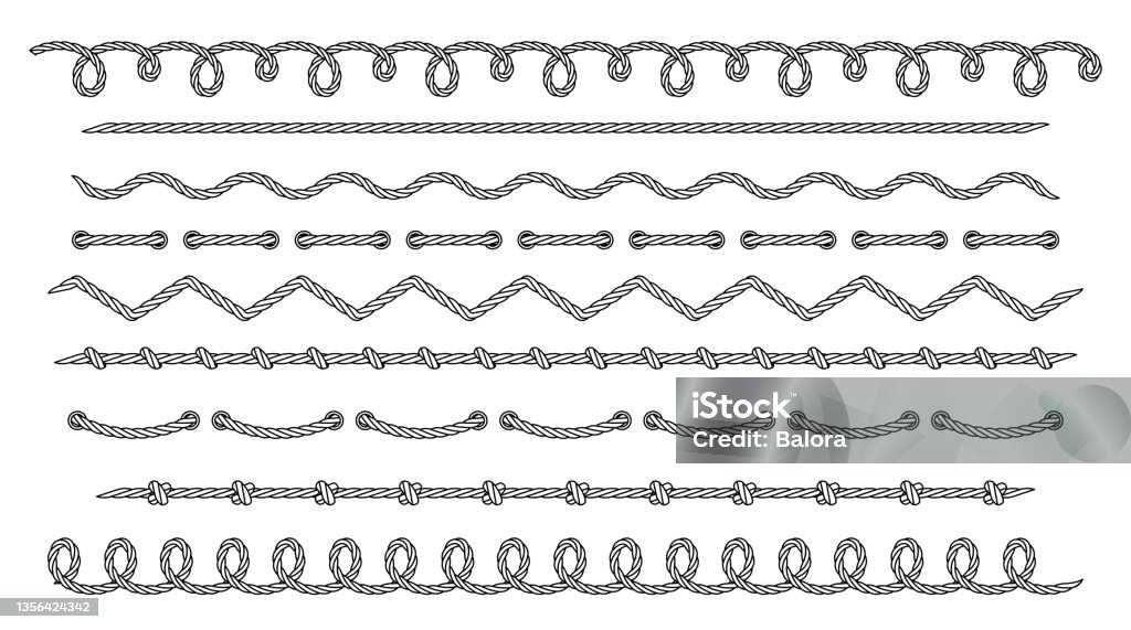 Small Rope Design Inages Rope Set Of Various Seamless Decorative Rope Elements Stock ...