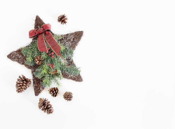 istock Rustic Christmas Star Isolated on White Background 1356431924