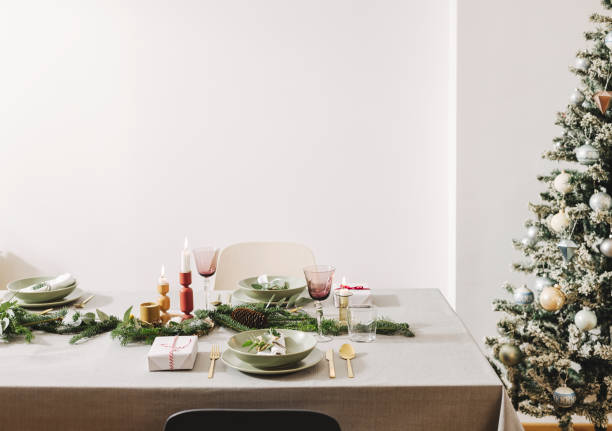 istock New Year's Eve Preparations: Elegant Christmas Table Setting at Home 1356441052