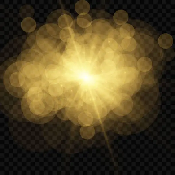 Vector illustration of Glowing light effect on transparent background. Vector illustration EPS10.