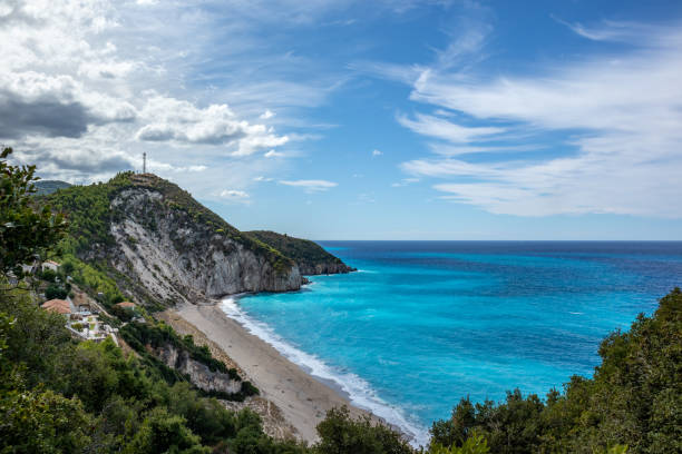 istock Mylos beach with azure sea, Lefkada island, Greece 1356448414