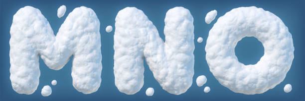 istock Snowy alphabet with letters M, N, O 1356453796
