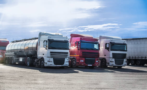 istock Truks in a row in the Parking 1356475753