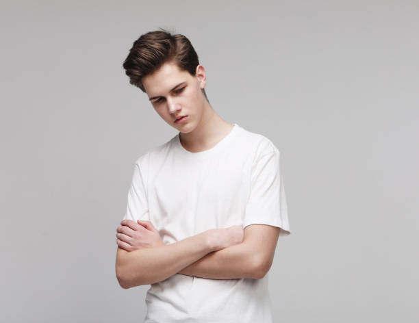istock Young Male Model wearing white t-shirt 1356477061
