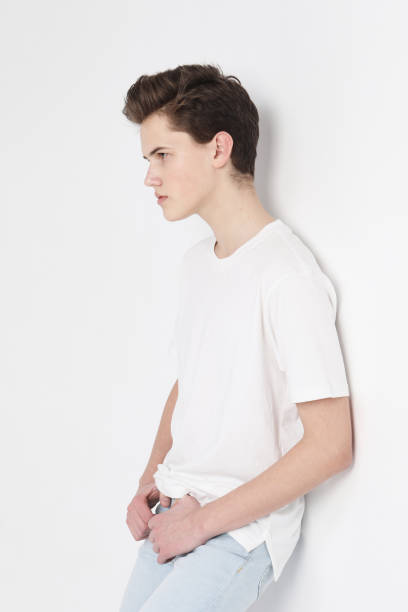istock Young Male Model wearing white t-shirt 1356477068