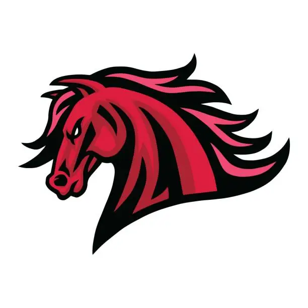 Vector illustration of Mustang Horse Fierce Mascot Logo Vector Design Cartoon Illustration