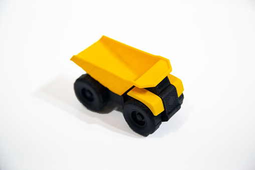 Construction vehicles toy on white background