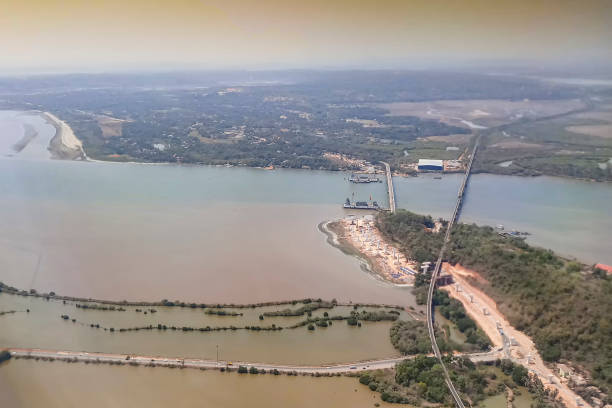 istock Aerial landscape shot from sky 1356479232