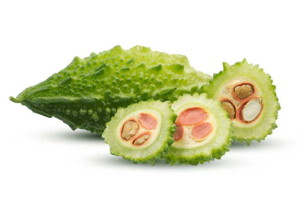 istock Bitter gourd isolated on white background 1356484937