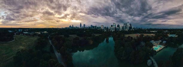 istock panoramic view of Piedmont Park with storm approaching 1356494215