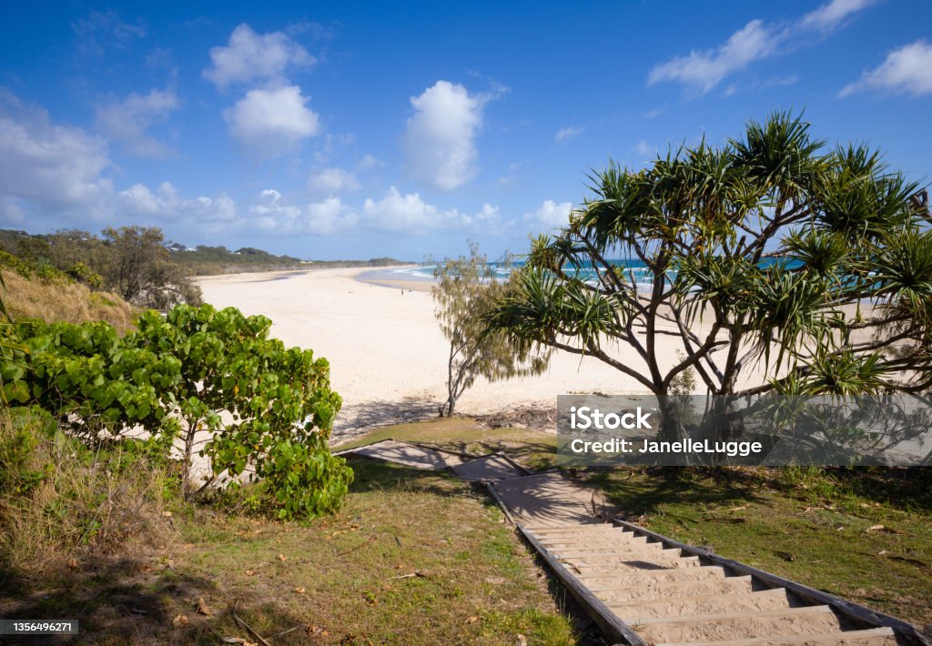 Stradbroke Island view of Home Beach to Rocky Point, Stradbroke Island Island Stock Photo