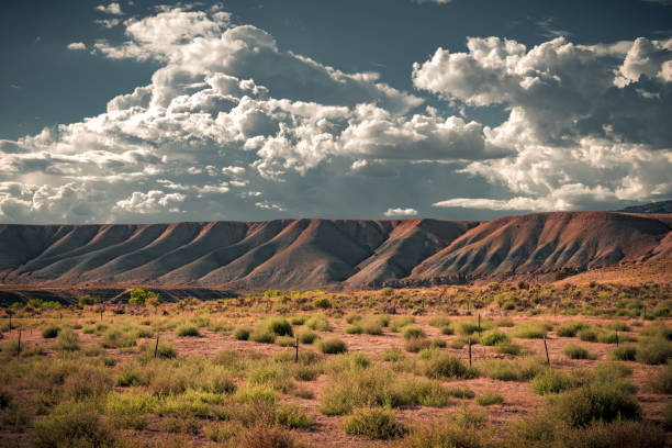 The beautiful view cloudy sky, red and green canyon