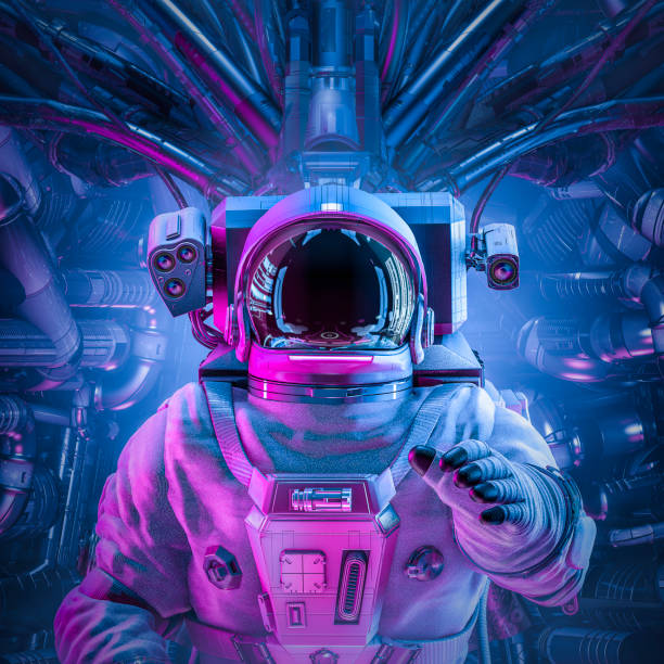 Space capsule astronaut stock photo