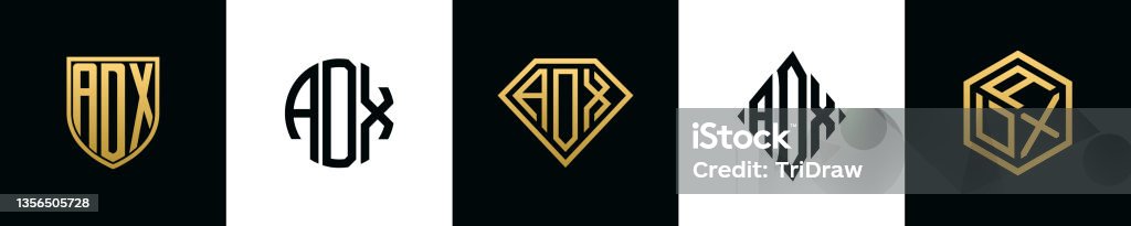 Adx Letters Initial Letters Adx Logo Designs Bundle Stock Illustration - Download ...