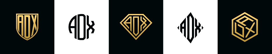 Adx Letters Initial Letters Adx Logo Designs Bundle Stock Illustration - Download ...