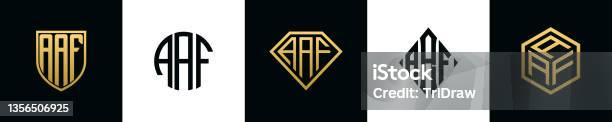 Aaf Letters Initial Letters Aaf Logo Designs Bundle Stock Illustration - Download ...