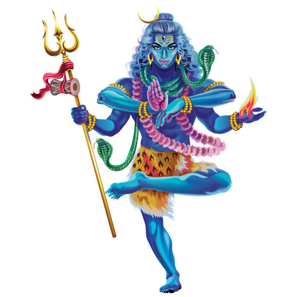 ilustraciones, imágenes clip art, dibujos animados e iconos de stock de dios shiva sobre un fondo blanco - shiva