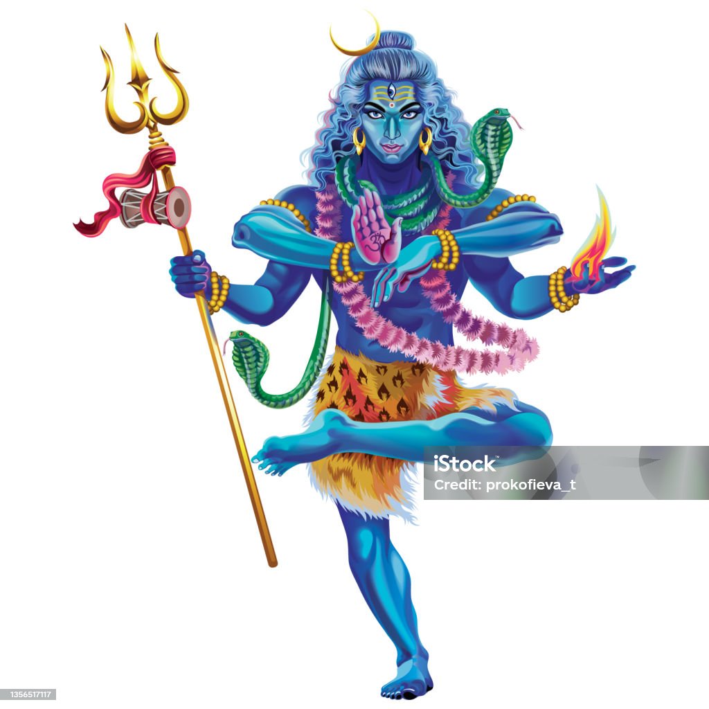 God Shiva On A White Background Stock Illustration - Download ...