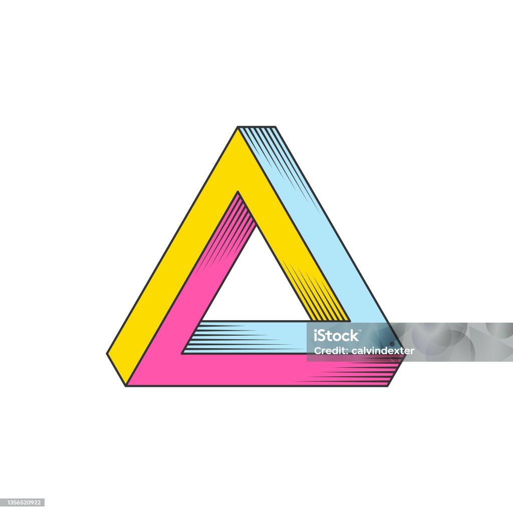 Impossible Triangle Problem Impossible Triangle With Lines Stock Illustration - Download Image Now ...