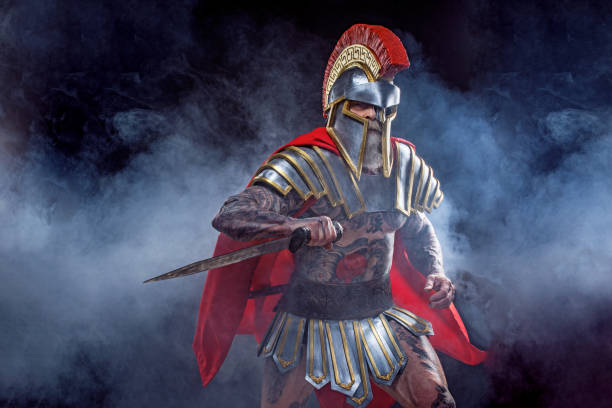 istock A senior bearded Warrior Gladiator holding a weapon 1356522072