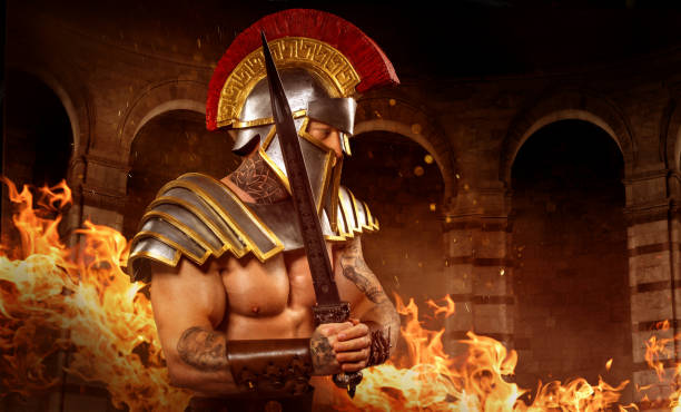 istock A redhead Warrior Gladiator in a fighting arena 1356522109