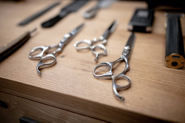istock Barber shop. Man in barber 1356524780