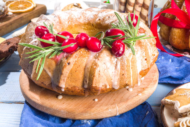 istock Christmas fruitcake with cranberry 1356524806