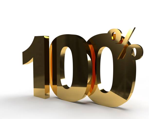istock One hundred percent. Sale or discount sign. 1356532474