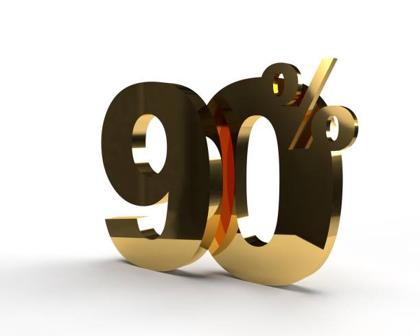 Ninety percent. Sale or discount sign.