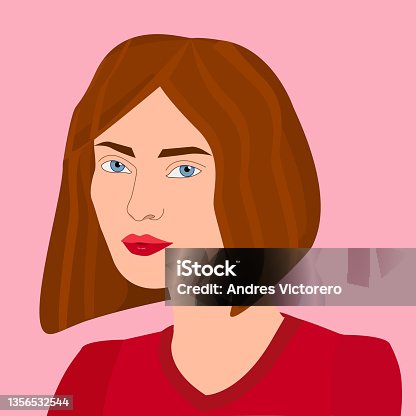 istock Portrait of beautiful girl with brown hair looking at camera with intriguing glance 1356532544