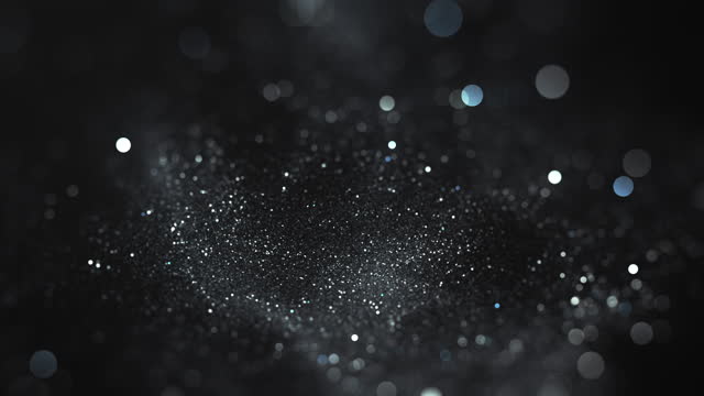Abstract Glitter Background - Bokeh, Shallow Depth Of Field, Selective Focus - Black Version, Loopable