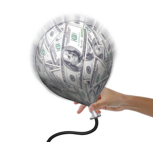 An inflated dollar balloon.