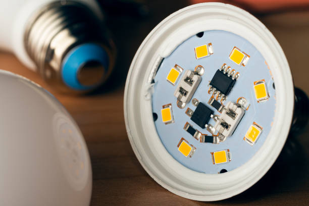 istock The internal circuit of a modern LED light bulb 1356534787