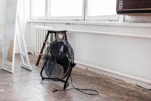 istock Floor fan in the home interior close-up 1356534952