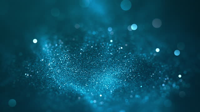 Abstract Glitter Background - Bokeh, Shallow Depth Of Field, Selective Focus - Blue Version, Loopable