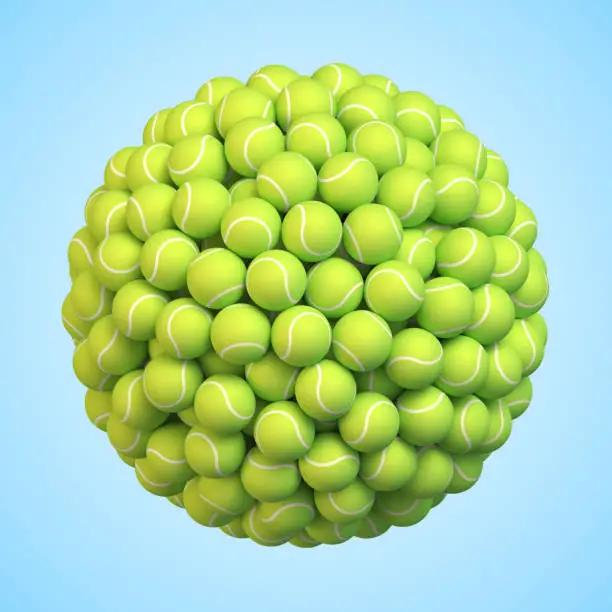 Vector illustration of Tennis balls in shape of sphere