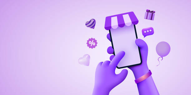 istock Hand holding mobile smart phone with shopp app. Online shopping concept. 1356542236