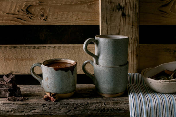 istock Cup of hot spicy chocolate winter drink 1356543025