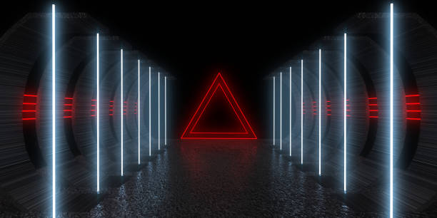 istock 3D abstract background with neon lights. neon tunnel  .space construction . .3d illustration 1356543553
