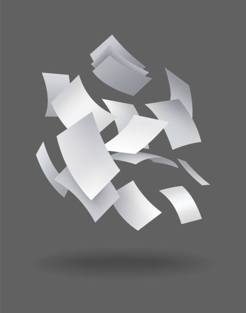istock Realistic falling paper sheets. Set of flying curved leaves of paper. Vector loose soar of notes with curled edges. Fly scattered notes, empty chaotic paperwork 1356544735
